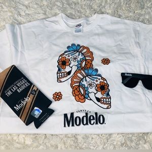 New Unisex Modelo x LV Raiders bundle with white T-shirt & sunglasses & …